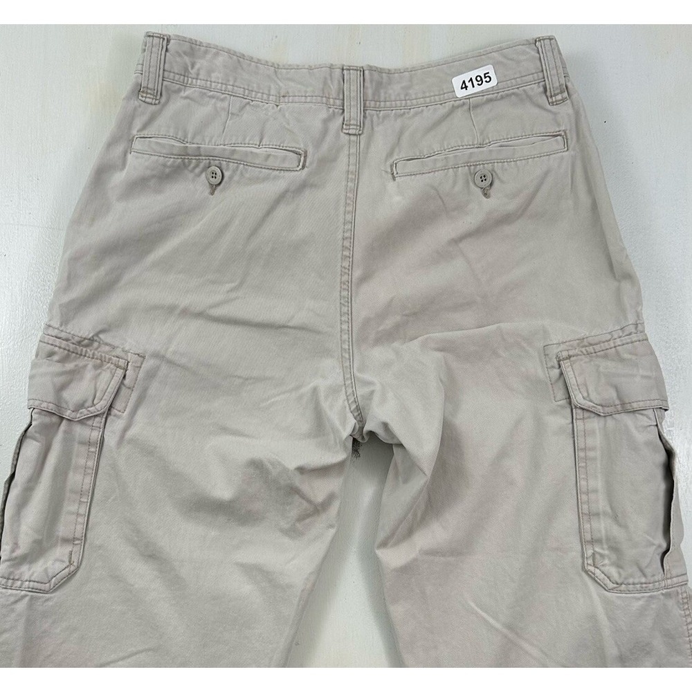 Y2K Old Navy Cargo Pants Mens 32x31 Beige Twill Military Grunge Skater‎ Relaxed